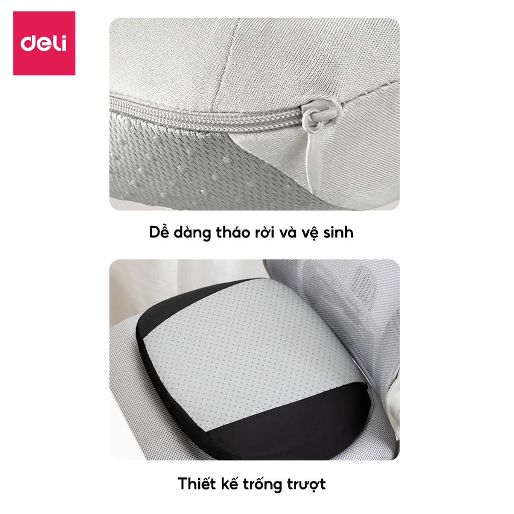 Đệm Ngồi Memory Foam Công Thái Học Cao Cấp – Giảm Đau Lưng, Xương Cụt – Thoáng Khí, Chống Trượt