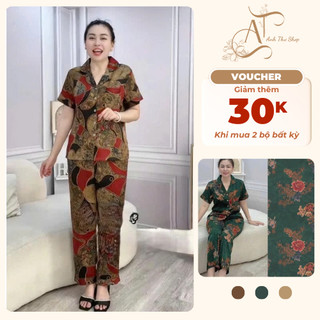 Bộ Đồ Mặc Nhà Trung Niên Chất Mát Mẻ – Set Đồ Bộ Ở Nhà Thoải Mái, Rộng Rãi Thấm Hút Tốt - Anh Thư Shop (AT04)