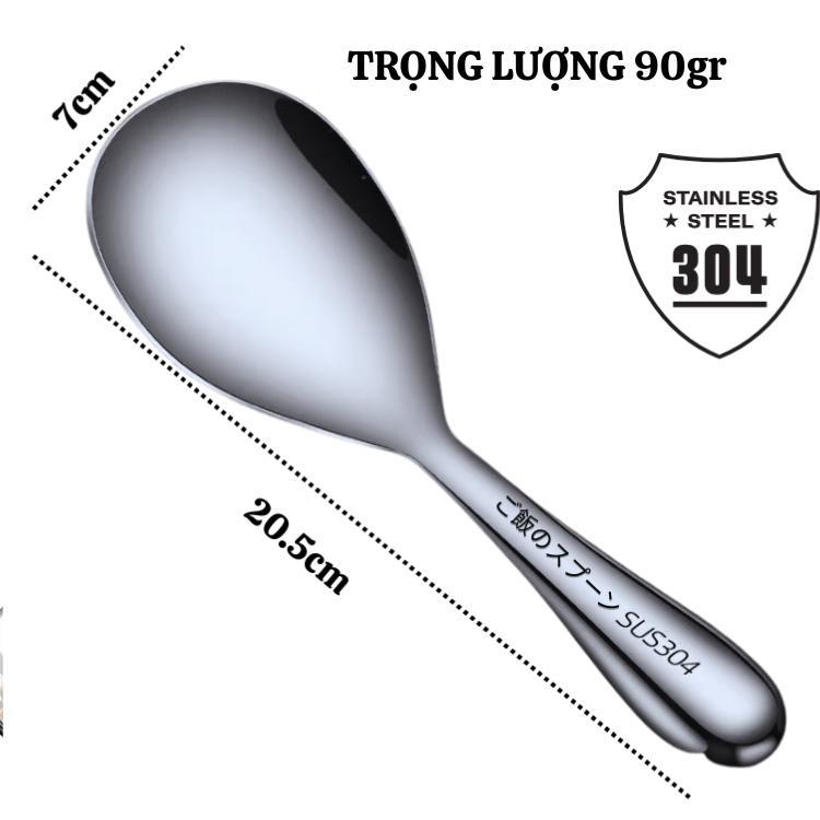 Vá xới cơm chống dính kháng khuẩn Japan hàng nhập bãi chưa sử dụng inox 304