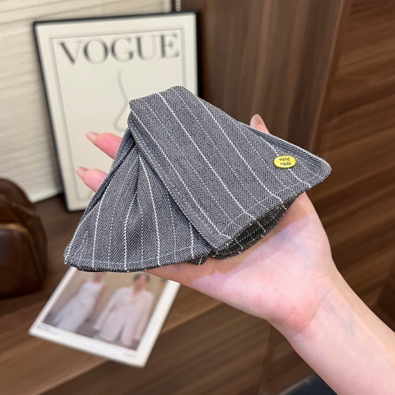 Kẹp ngoạm tóc tam giác, kẹp tam giác vải kẻ phồng tóc , kẹp ngoạm phồng tóc cho nữ