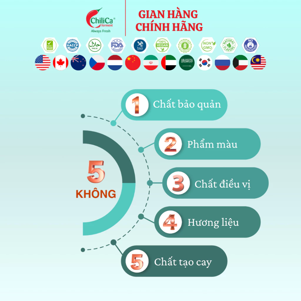 [KHÔNG CBQ] Natural Tương Ớt ChiliCa - Ớt Bằm ChiliCa - Ớt Bằm ChiliCa Có Tỏi - Lên Men Tự Nhiên, Kh