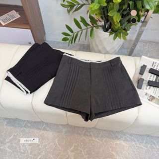 𝐁𝐞𝐫𝐫𝐢 𝐒𝐡𝐨𝐫𝐭 - Quần đùi nữ, quần short thiết kế xếp ly phối ren nhien.official NQS00001