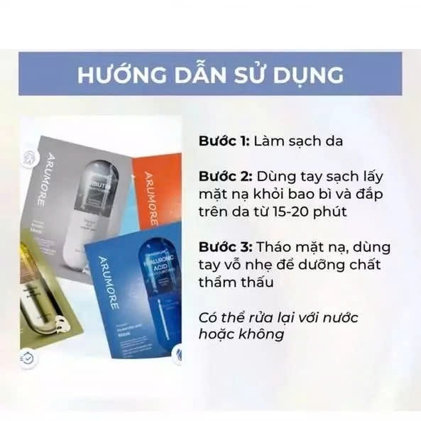 Mặt Nạ ARUMORE Premium Dưỡng Ẩm Làm Sáng Đều Màu Da 23ml | BigBuy360 - bigbuy360.vn