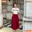 Đầm thiết kế BEMINE cổ sơ mi phối viền dáng chữ A tùng xếp ly phù hợp đi làm-B158