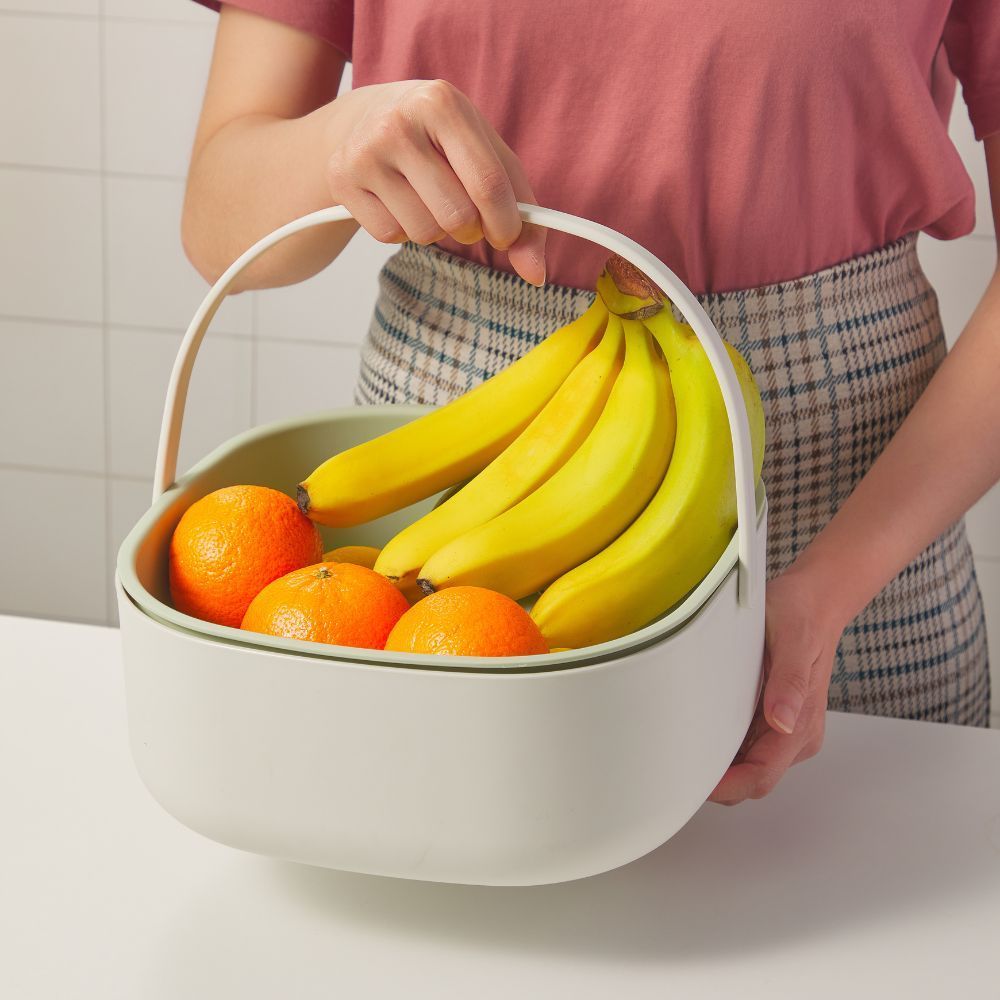 BỘ THAU RỔ CÓ QUAI XÁCH Yoko 27cm Inochi, nhựa nguyên sinh an toàn, bền đẹp, tiêu chuẩn Nhật Bản