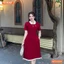 Đầm thiết kế BEMINE cổ sen dáng chữ A có viền phù hợp đi làm, đi chơi-MT10184