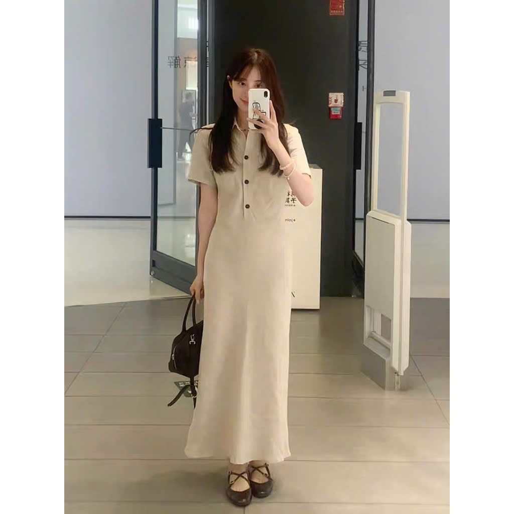 𝗔𝗻𝗴𝗲𝗹𝗮 -Đầm Linen sơ mi dáng đuôi cá