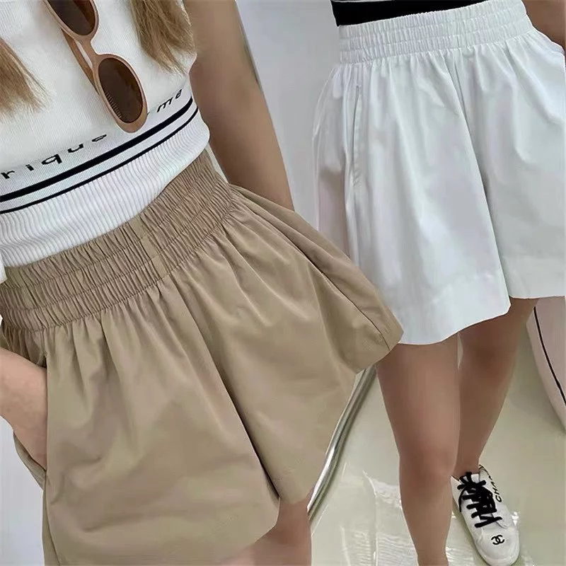 [Peinn] Quần short nữ cạp cao ống rộng chât kaki mềm mùa hè_m035