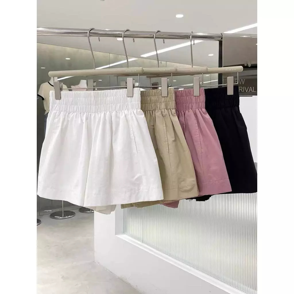 [Peinn] Quần short nữ cạp cao ống rộng chât kaki mềm mùa hè_m035