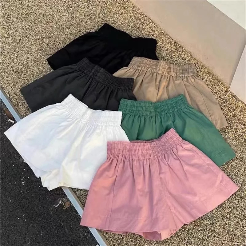 [Peinn] Quần short nữ cạp cao ống rộng chât kaki mềm mùa hè_m035