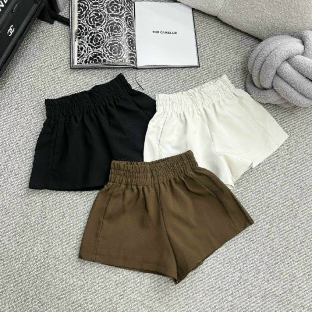 [Peinn] Quần short nữ cạp cao ống rộng chât kaki mềm mùa hè_m035