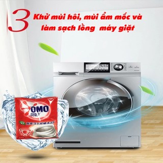 Bột Tẩy Lồng Máy Giặt OMO 375G Hộp 3 Gói | Vệ Sinh Máy Giặt Cửa Ngang Cửa Trên Khử Mùi