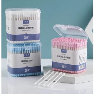 TĂM BÔNG 2 ĐẦU XOẮN NHỌN COMBO 2 HỘP 400 QUE – COTTON KHÔNG XƠ VỆ SINH TAI TRANG ĐIỂM