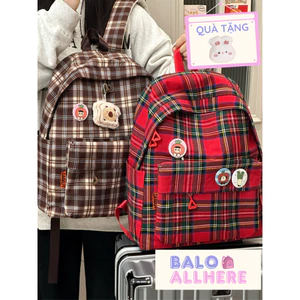 BaLo (XINHXINH) [ORDER] Balo Đi Học Kẻ Caro BL419