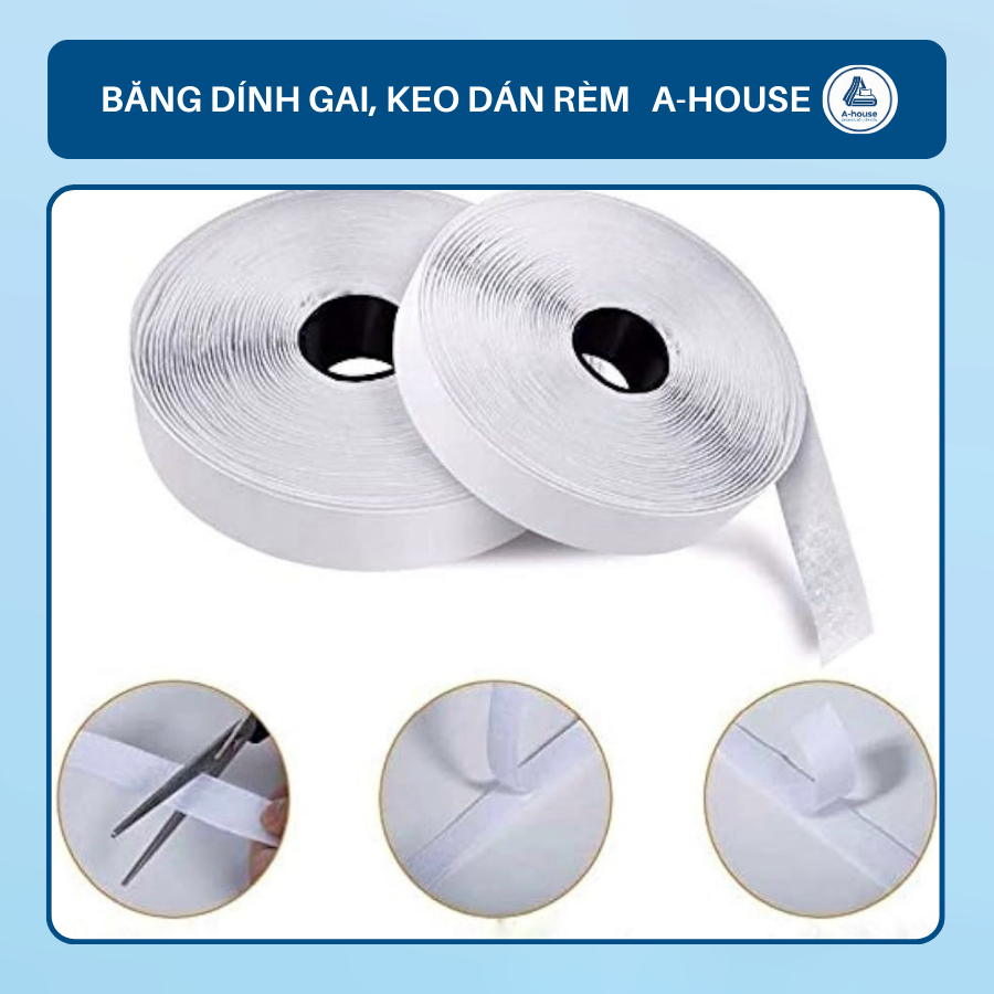 Băng Dính Gai - Keo Dán Rèm Cửa, dán trực tiếp vào tường chắc chắn ...