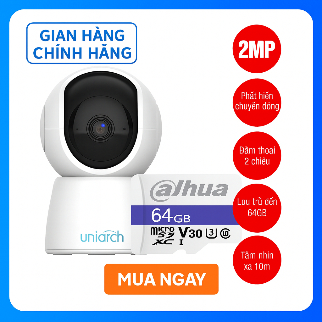 Camera WiFi UNIARCH UHO-S2 Full HD – Góc Nhìn 360°, Phù Hợp Gia Đình, Cửa Hàng