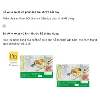 KLONG - Sổ Vẽ 50 Tờ Gáy Lò Xo Đơn B5 (175 x 250) mm 100/76; MS: 723 ♥ Vở Vẽ Học Sinh Giấy Sần Nhẹ