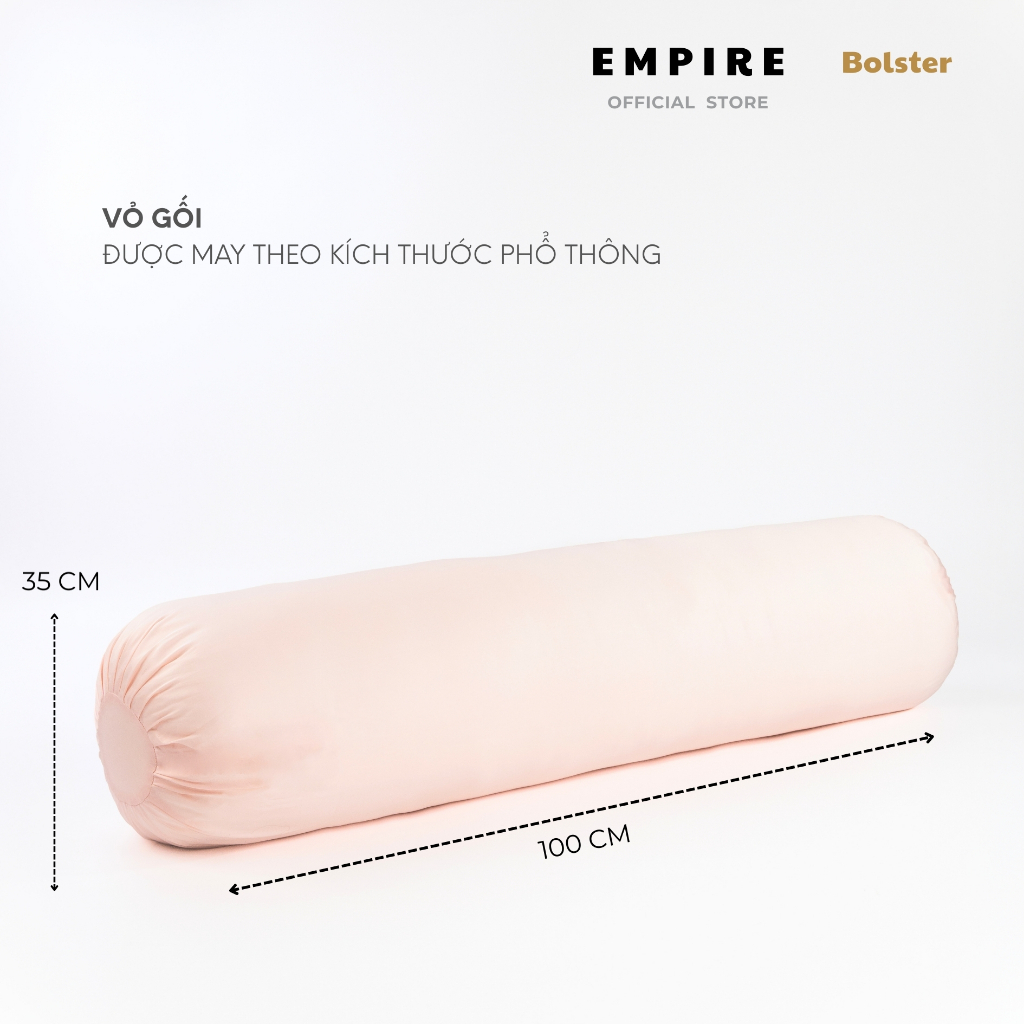 Vỏ Gối Ôm Lụa Tencel 80s Size 35x100cm Hàn Quốc Cao Cấp EMPIRE Màu Trơn Nhiều màu Dây kéo khoá