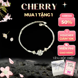 Vòng tay nữ CHERRY JEWELRY đính đá , Lắc tay nữ thời trang cá tính Hàn Quốc - Mua 1 tặng 1 vòng