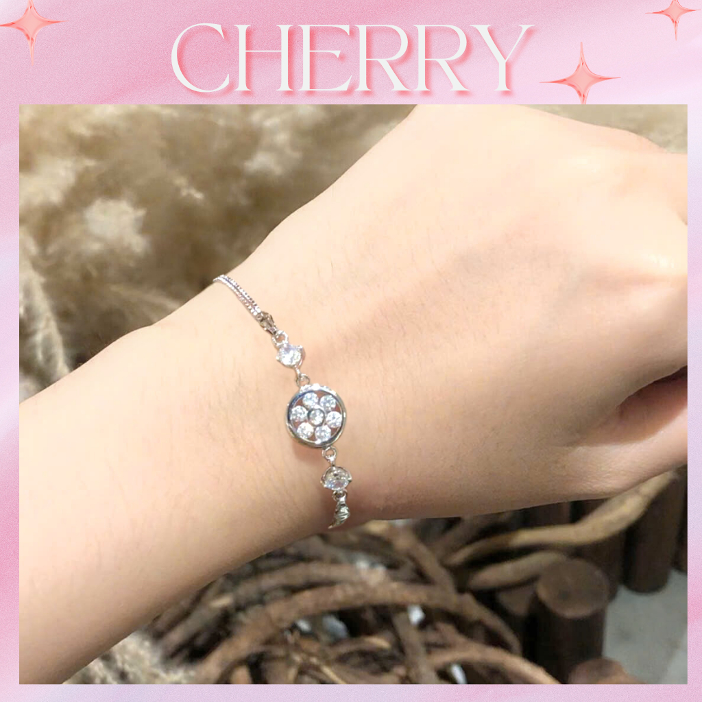 Vòng tay nữ CHERRY JEWELRY đính đá , Lắc tay nữ thời trang cá tính Hàn Quốc - Mua 1 tặng 1 vòng
