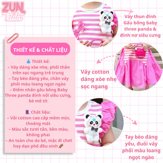 Váy Thun Cotton Bé Gái Baby Three Gấu Panda S5046 – Đầm Bé Gái Dễ Thương