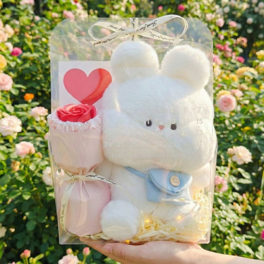 Gấu Bông Động Vật Mini Thỏ Heo Cún Gà Má Phính Đeo Túi Dễ Thương Quà Tặng Cho Bé,Trẻ Em, Bạn Gái Ngày Sinh Nhật,Dịp Lễ