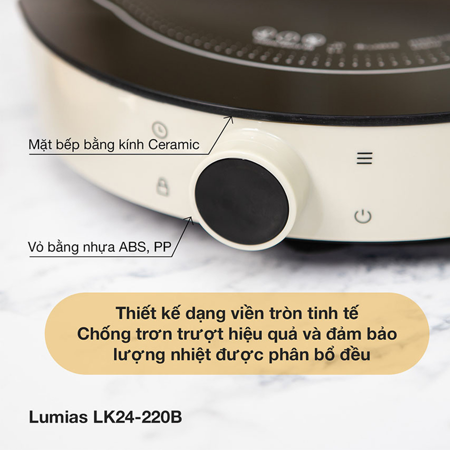 Bếp từ đơn Lumias LK24-220B - Bảo hành hãng 12 tháng - Khóa trẻ em - Có hẹn giờ