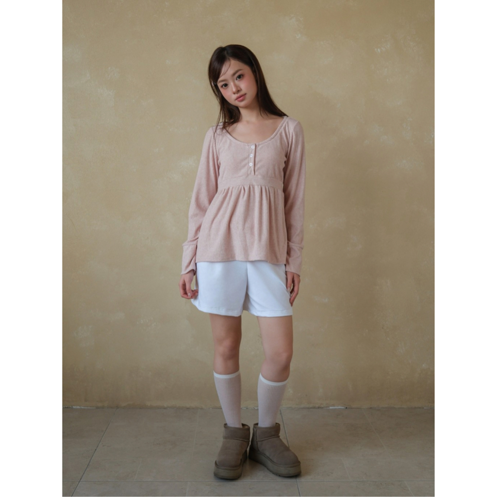 Áo babydoll dài tay SONNA HI - cúc ngực, dáng peplum - BABY SMOCK BLOUSE