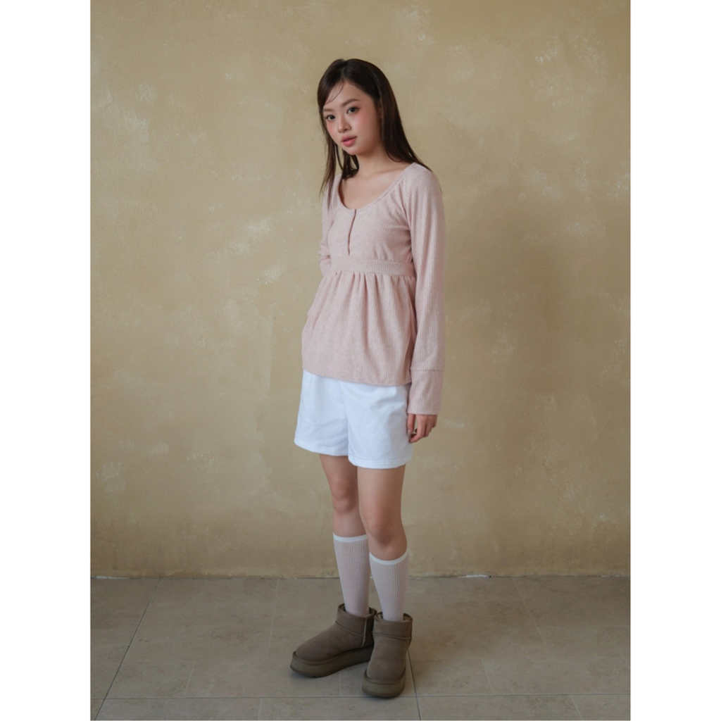 Áo babydoll dài tay SONNA HI - cúc ngực, dáng peplum - BABY SMOCK BLOUSE