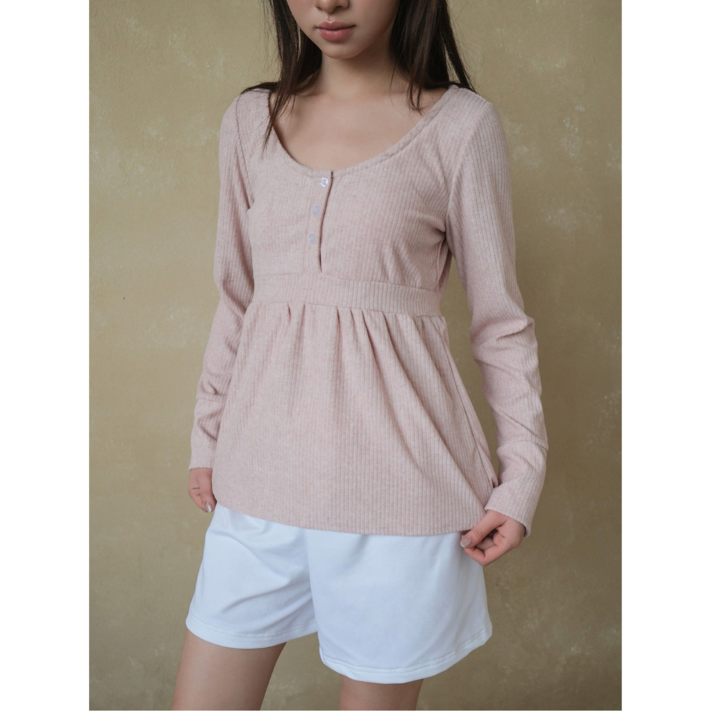 Áo babydoll dài tay SONNA HI - cúc ngực, dáng peplum - BABY SMOCK BLOUSE