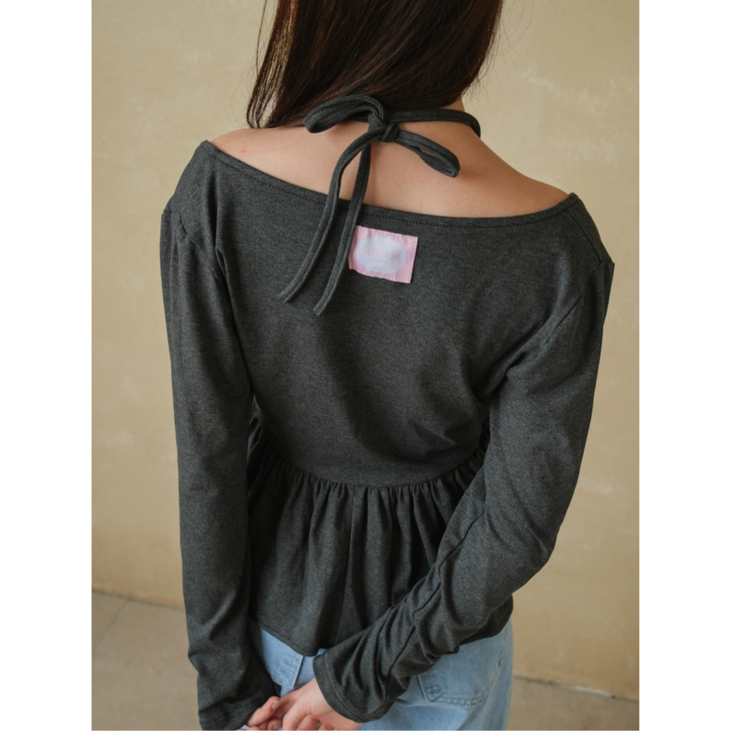Áo kiểu peplum dài tay SONNA HI - phối layer độc đáo - LONG SLEEVE LAYERED BLOUSE