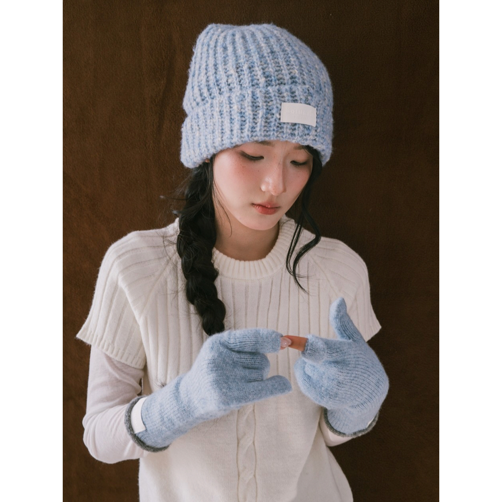 Mũ len nữ beanie màu đốm tiêu SONNA HI - phom lớn phủ kín đầu - FUZZY BEANIE