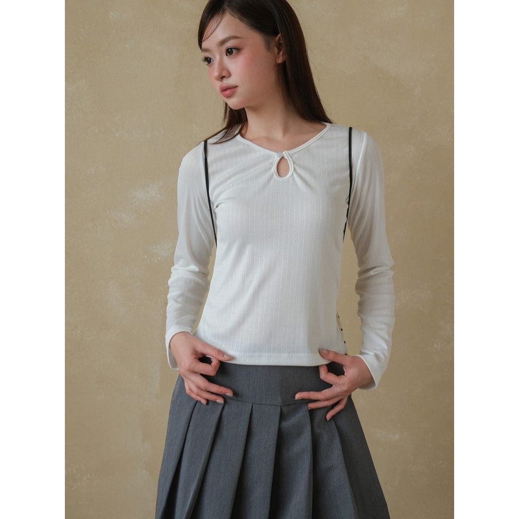 Áo thun nữ dài tay SONNA HI - thiết kế cut out độc đáo - LONG SLEEVE KEYHOLE TOP