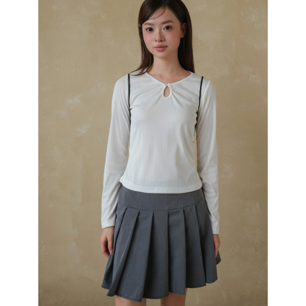 Áo thun nữ dài tay SONNA HI - thiết kế cut out độc đáo - LONG SLEEVE KEYHOLE TOP