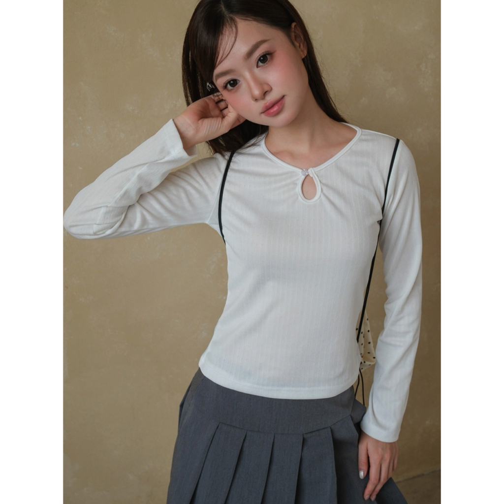 Áo thun nữ dài tay SONNA HI - thiết kế cut out độc đáo - LONG SLEEVE KEYHOLE TOP