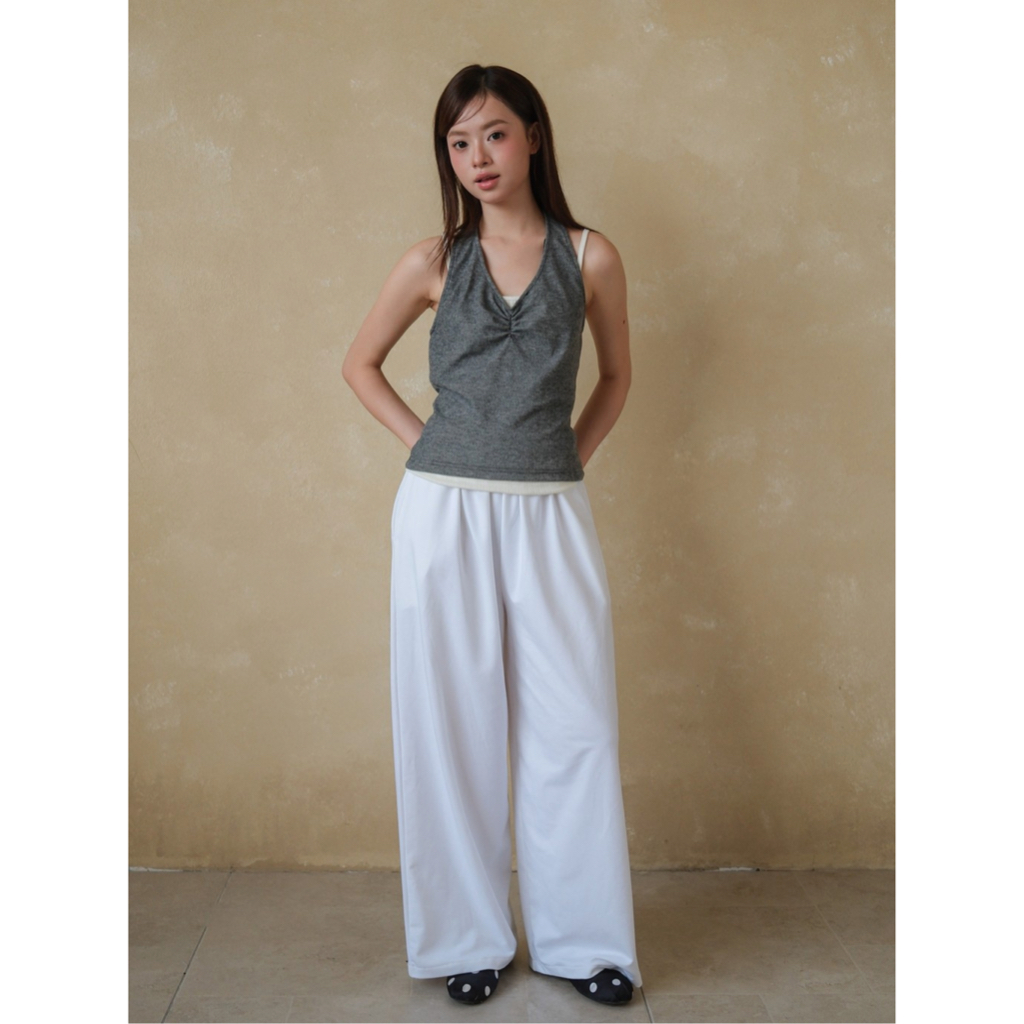 Áo yếm cổ V nhún ngực SONNA HI - ôm body, hở lưng - HALTER V-NECK TOP