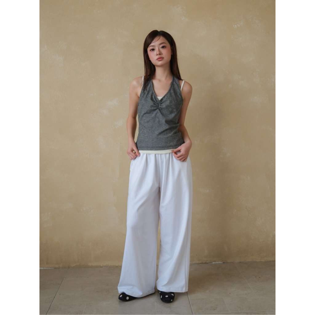 Áo yếm cổ V nhún ngực SONNA HI - ôm body, hở lưng - HALTER V-NECK TOP