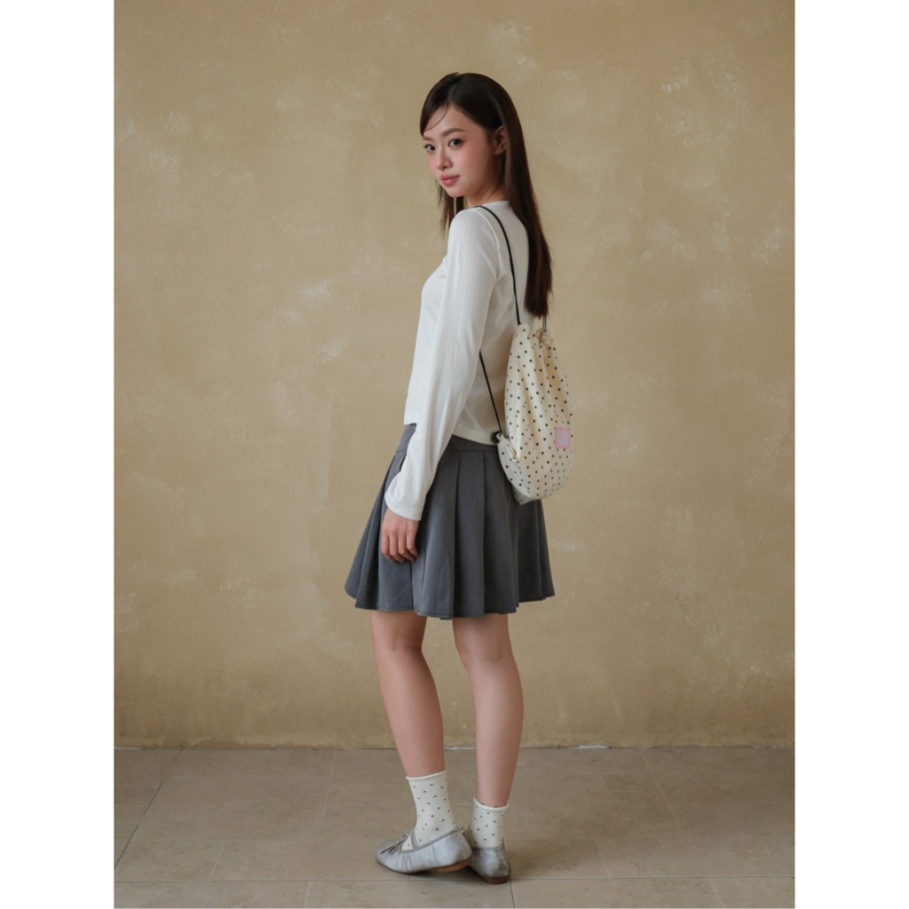 Chân váy xếp ly bản to SONNA HI - mềm, ít nhăn, cạp vừa - WIDE PLEATED MINI SKIRT