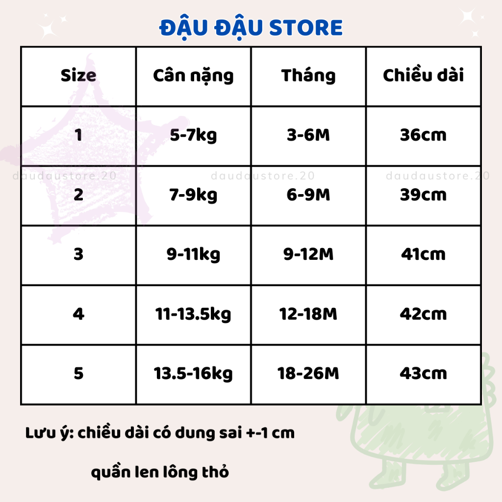 (Loại Đẹp) Set 5/10 Quần Len Lông Thỏ Thu Đông Quảng Châu Mềm Mại ấm áp cho bé trai bé gái 5-15kg QULEN01 Đậu Đậu Store