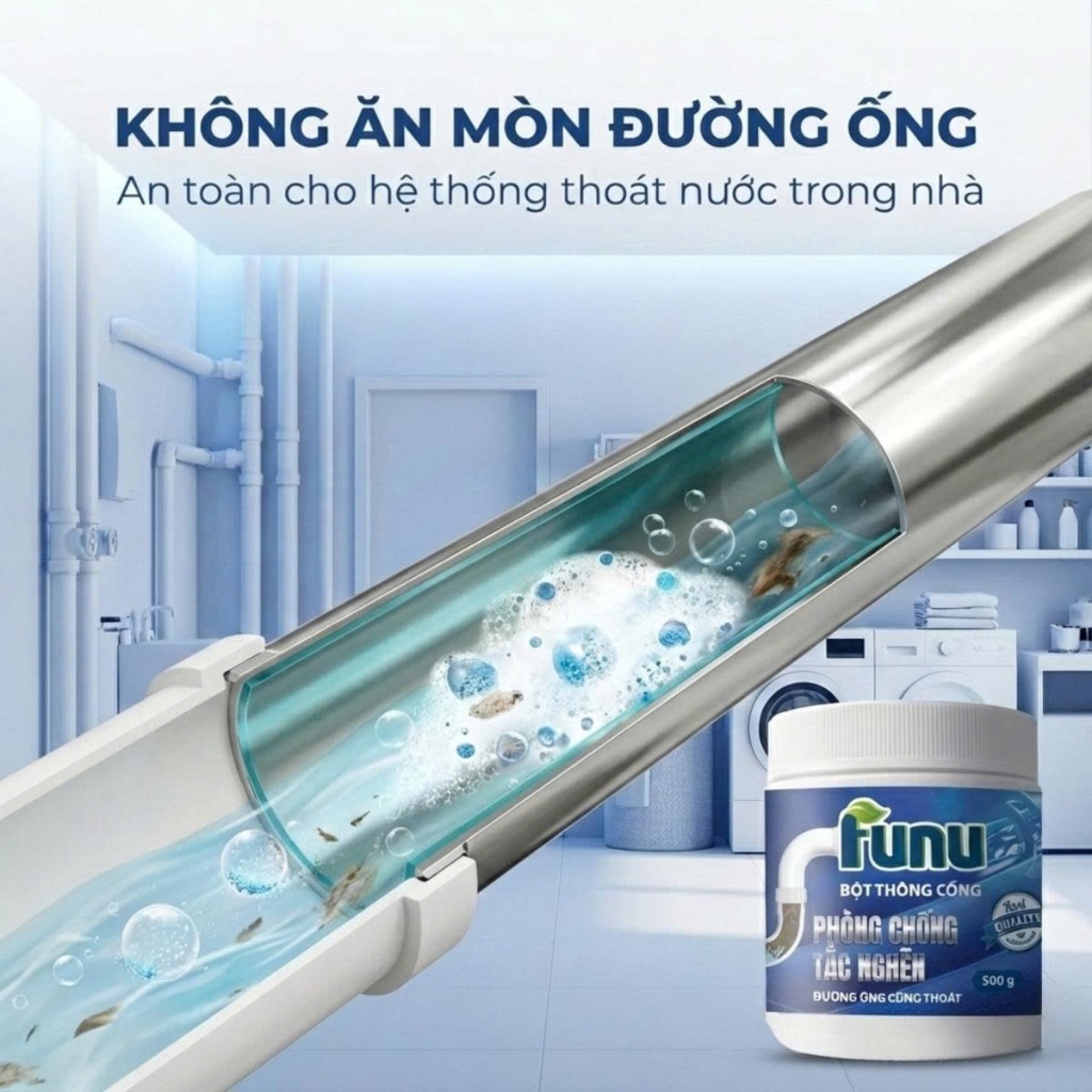 Ô - Thông Cống Funu 500Gr Xử Lý Đường Ống