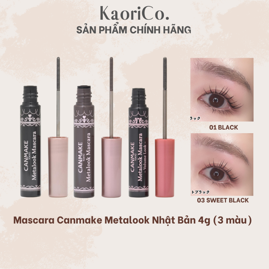 Mascara Canmake Metalook Nhật Bản chuốt mi cong, tơi mi, không vón, đầu ...