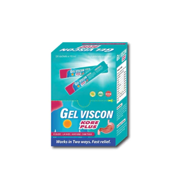 Gel dạ dày thảo dược Gel Viscon Kore plus Hỗ trợ giảm đau dạ dày, trào ngược dạ dày, Loét dạ dày tá tràng Hộp 24 gói
