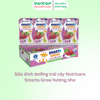 THÙNG Sữa dinh dưỡng trái cây Nutricare Smarta Grow vị cam, nho, dâu, trái cây nhiệt đới 110/180ml