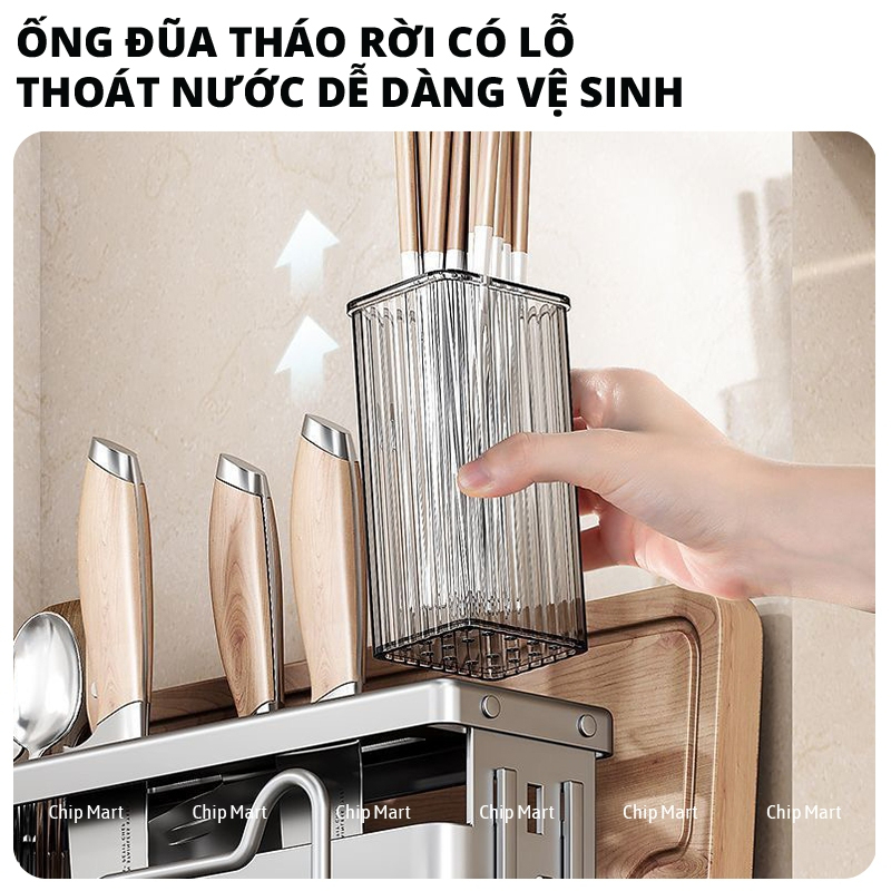 Giá Cài Dao, Đựng Đũa, Thớt ,Úp Vung Nồi Đa Năng Cao Cấp Hợp Kim Carbon Không Gỉ Thế Hệ Mới