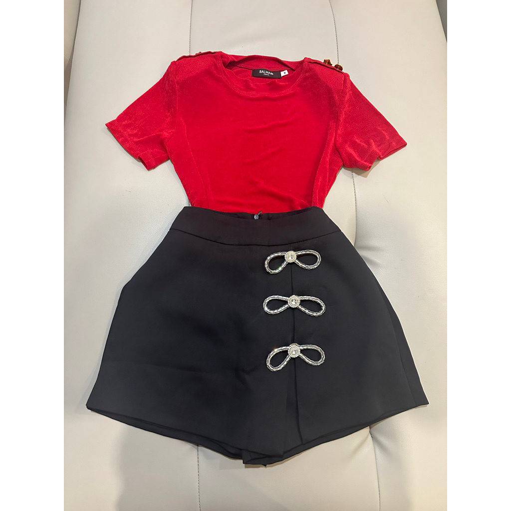 set áo nút và chân váy quần sale lẻ size