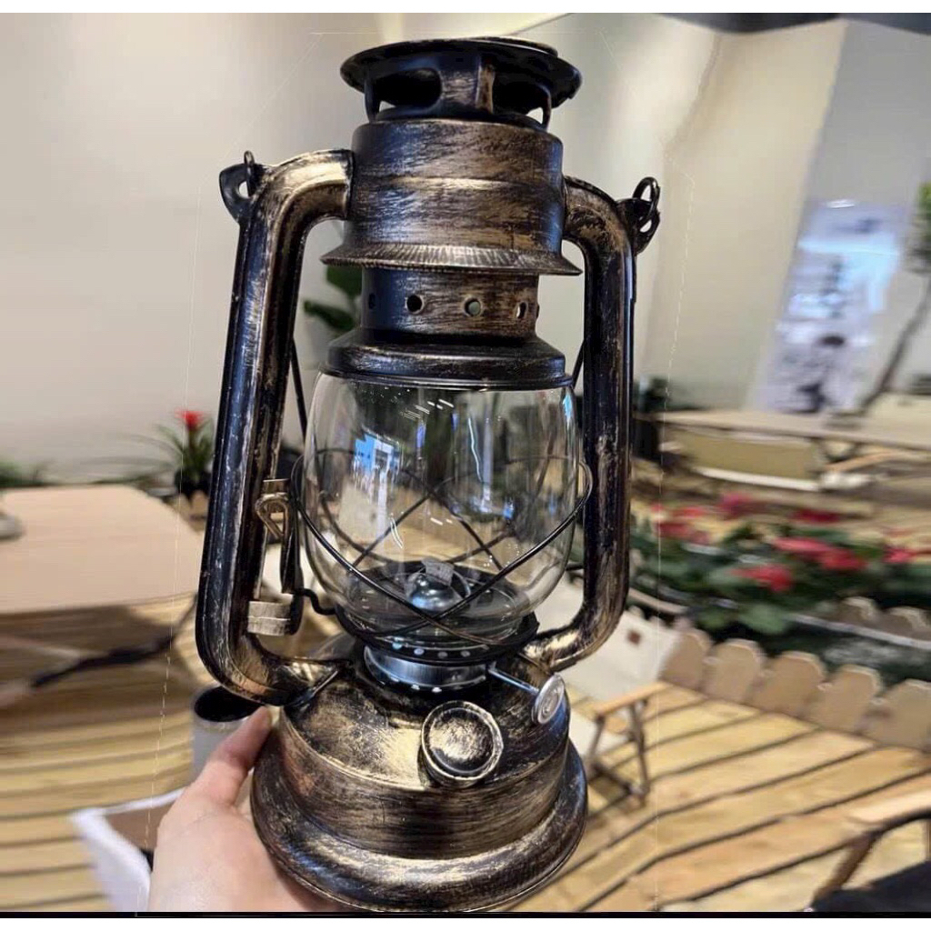 Đèn bão - đèn đốt dầu phong cách cổ điển trang trí hoặc đi du lịch, thiết kế chắc chắn,đẹp mắt