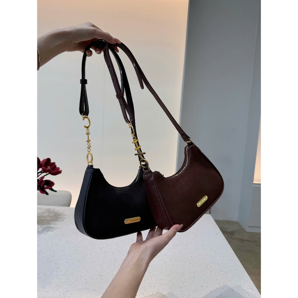 Túi xách kẹp nách Chi.ô phong cách vintage có dây đeo chéo đi làm đi chơi siêu xinh