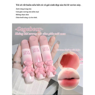 Son Kem Lì Gege Bear Hình Gấu Dễ Thương-Chất Nhung Mịn,Lâu Trôi,Làm Sáng Da,Son Bóng Kèm Hiệu Ứng Men Bóng