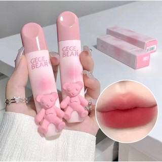 Son Kem Lì Gege Bear Hình Gấu Dễ Thương-Chất Nhung Mịn,Lâu Trôi,Làm Sáng Da,Son Bóng Kèm Hiệu Ứng Men Bóng