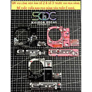 Combo Sticker Nhựa Nổi Phản Quang Dán Ổ Khoá SMARTKEY, Logo Vuông, ESP+ H0ND4 - Có 4 Mẫu |SGDC - 1 Combo|